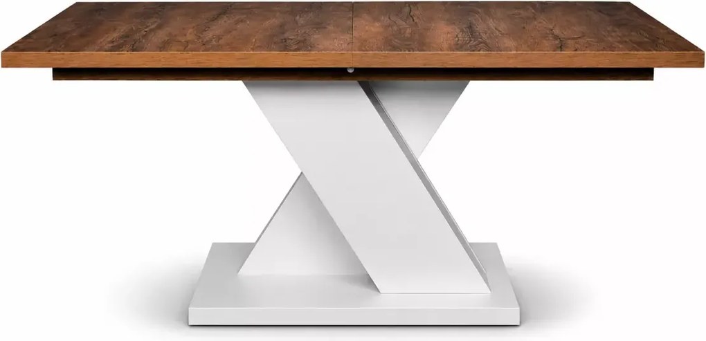 Elegancki prostokątny stół Robin 150-190x90 z płyty laminowanej rozkładany z nogą w kształcie kolumny X