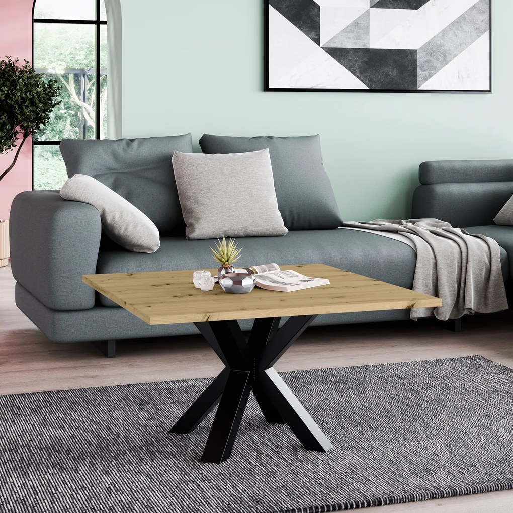 Kwadratowy stolik kawowy Noe z blatem 90x90 cm