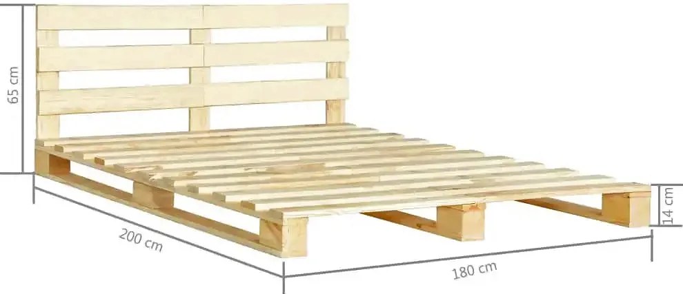 Podwójne łóżko z palet 180 x 200 cmZ8-R41