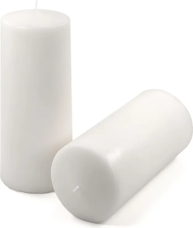 Zestaw słupkowych świec, 25 cm, Ø 10 cm, biały, 4 sztuki.