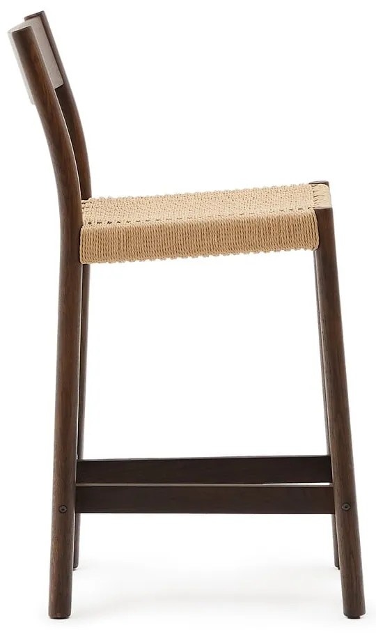 Brązowy hoker z litego drewna dębowego (wysokość siedziska 65 cm) Yalia – Kave Home