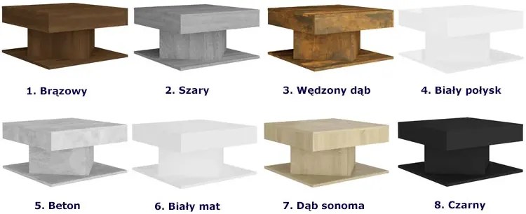 Brązowy kwadratowy stolik kawowy - Irin