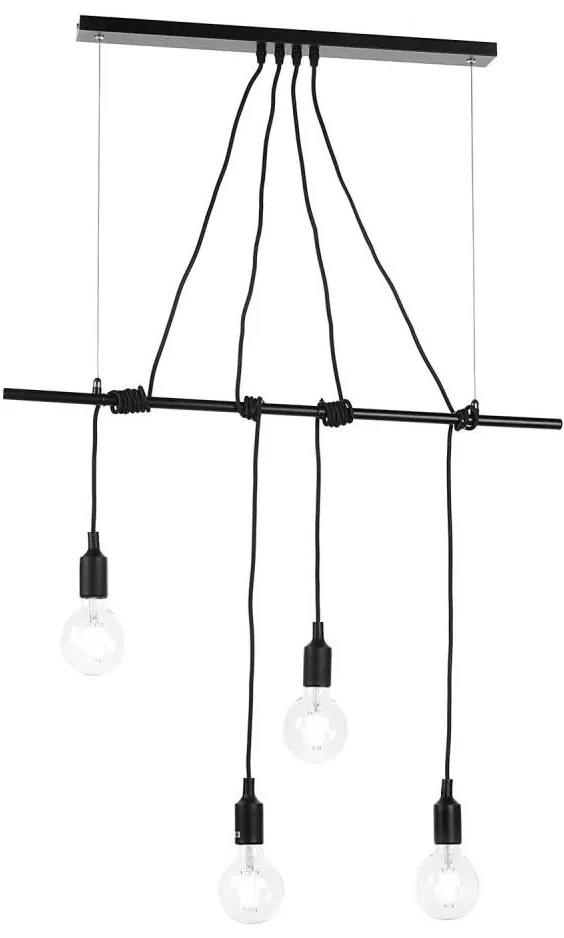 ONLI - Żyrandol na lince WIRE 4xE27/15W/230V czarny