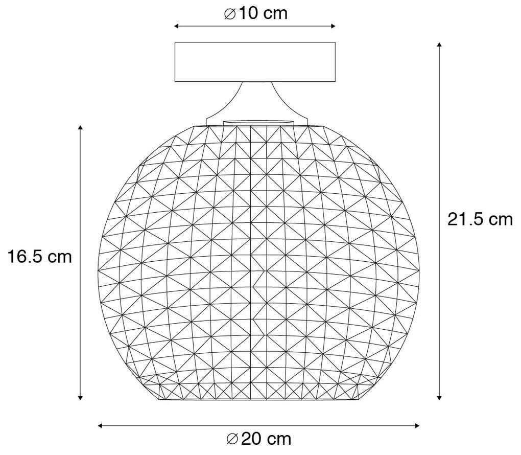 Inteligentna lampa sufitowa w stylu art deco mosiądz w tym Wifi A60 - Sphere ArtDeco Oswietlenie wewnetrzne