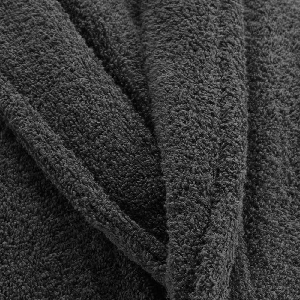 Antracytowy bawełniany szlafrok w rozmiarze M Tendresse – douceur d'intérieur