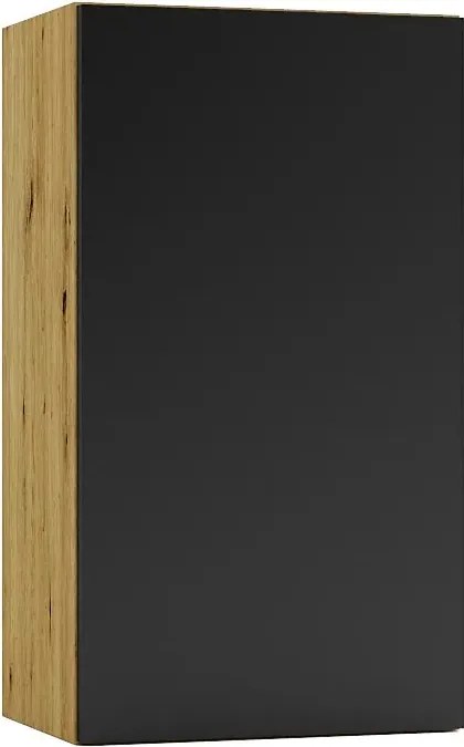 Szafka kuchenna górna 40 cm dąb artisan + czarny H7-A23