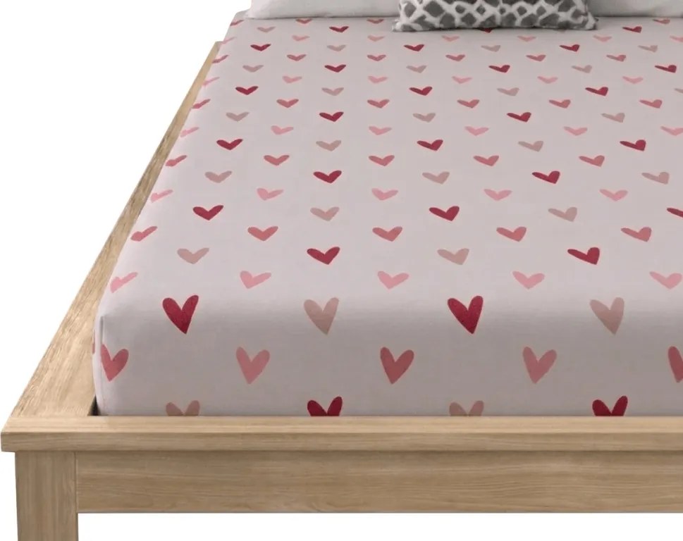 PrzytulneMieszkanie.pl Prześcieradło z mikrofibry SOFHEARTS kremowe 90x200 cm