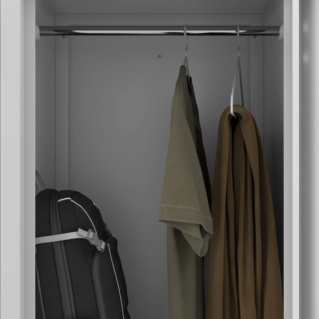 Szafa socjalna BHP na odzież czterokomorowa JULIA, 800 x 1850 x 450 mm, szara