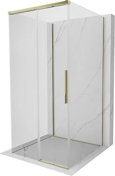 Mexen Rox-3S kabina prysznicowa 3-ścienna rozsuwana 110 x 110 cm, transparent, złota - 8C2-110-110-50-00-3S