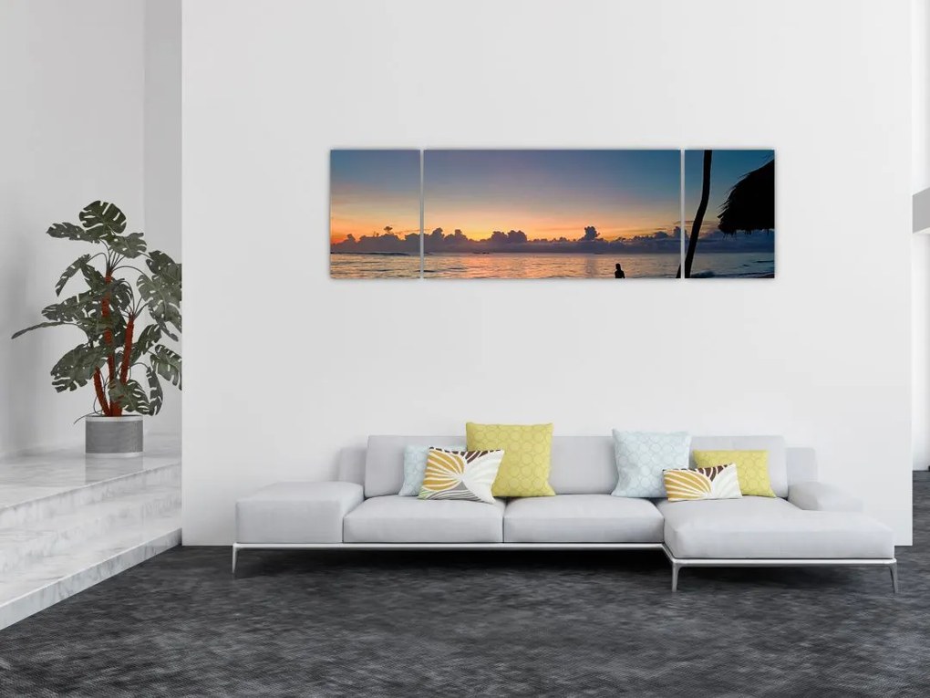 Obraz kobiety na plaży (170x50 cm)