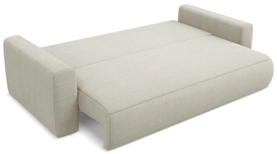 Beżowa rozkładana/ze schowkiem sofa 238 cm Kapua – Makamii