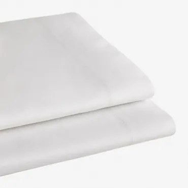 Prześcieradło Satynowe 300 Nici Sampras Biała & Łóżko 150/160cm (240 X 280 Cm) - Sklum