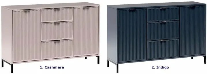 Granatowa komoda z lamelami D8-M15