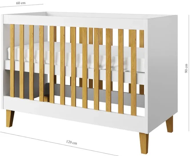 Białe łóżeczko niemowlęce F9-R05