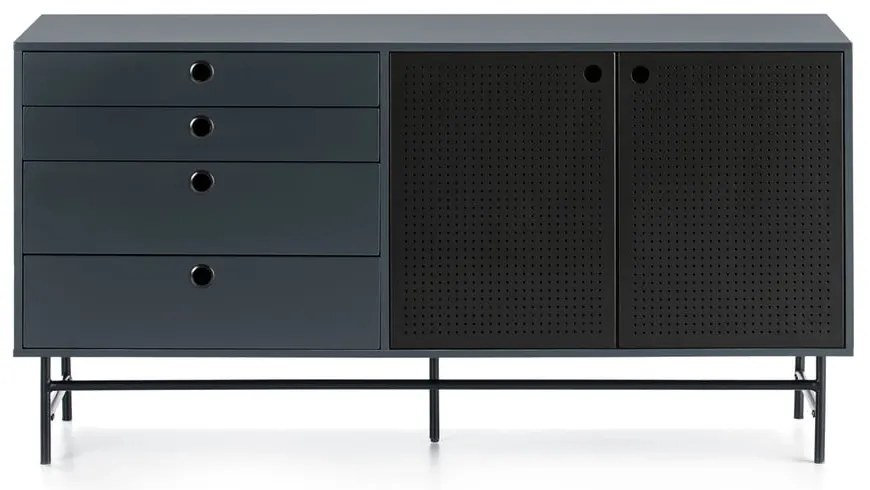 Czarno-niebieska komoda Teulat Punto, szer. 150 cm