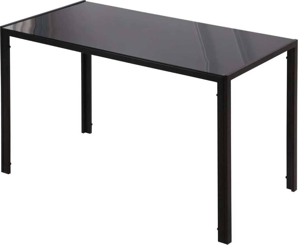 HOMCOM Stół jadalniany kuchenny nowoczesny design 120x60x75 cm czarny do salonu lub kuchni | Aosom PL