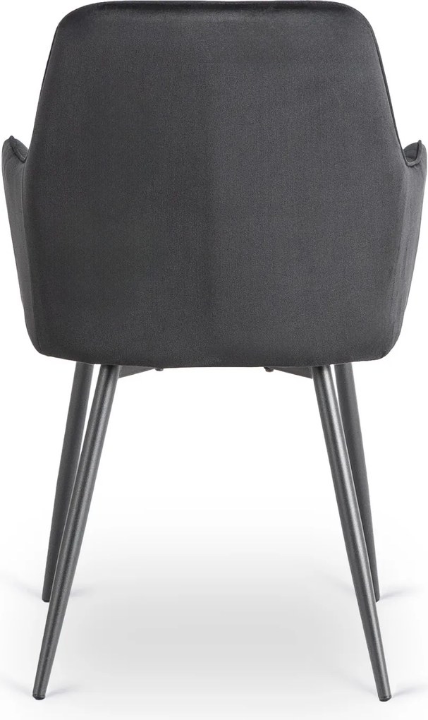 Krzesło Tapicerowane do Jadalni BRESSO Czarne Welurowe Nowoczesne Loft