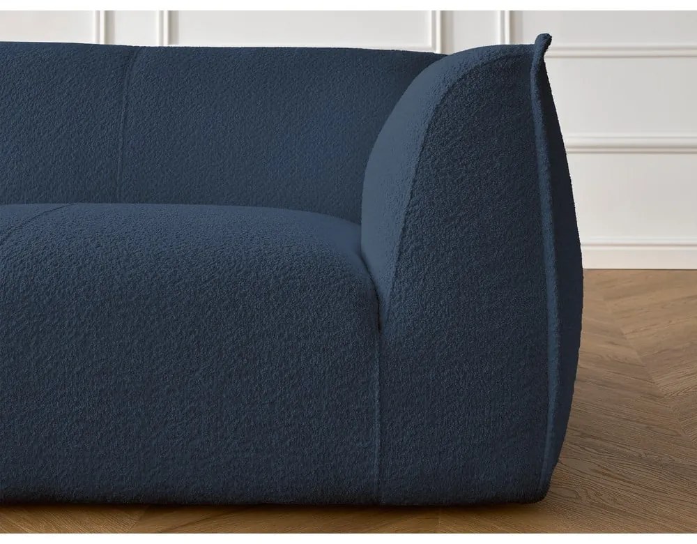 Ciemnoniebieska sofa z materiału bouclé 242 cm Giorgia – Bobochic Paris