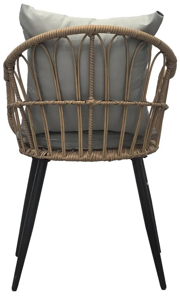 Krzesło ogrodowe Autronic, metal, polirattan, naturalny , AZ-F1406 NAT