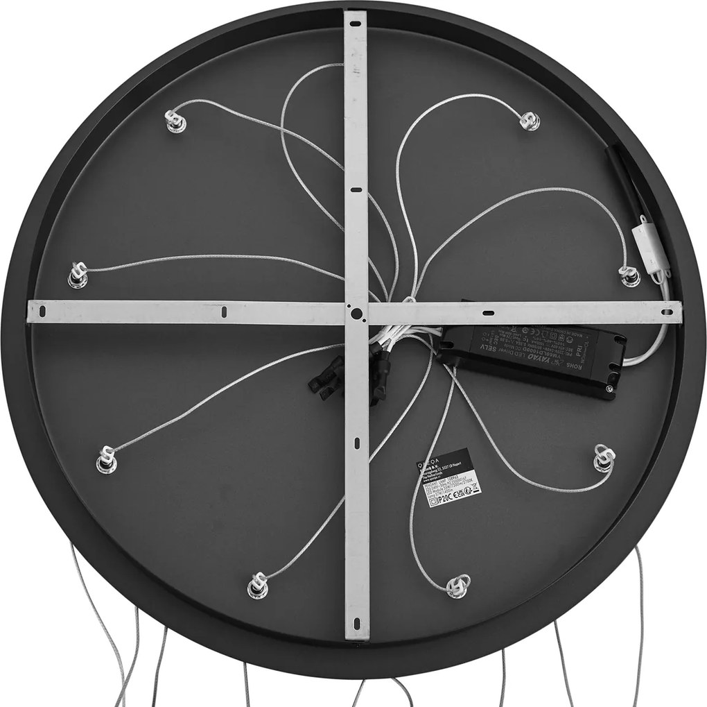 Designerska lampa wisząca czarna 9-punktowa z diodami LED z 3-stopniową regulacją ściemniania - Vide Anella