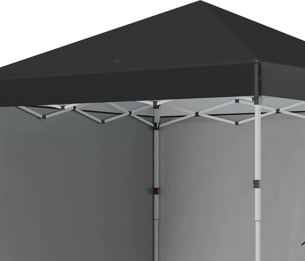 Outsunny Pawilon składany 2,97 x 2,97 m z bocznymi ścianami, namiot kempingowy z ochroną UV, namiot imprezowy z workiem na piasek, pawilon ogrodowy, namiot pop-up na taras, stal, czarny