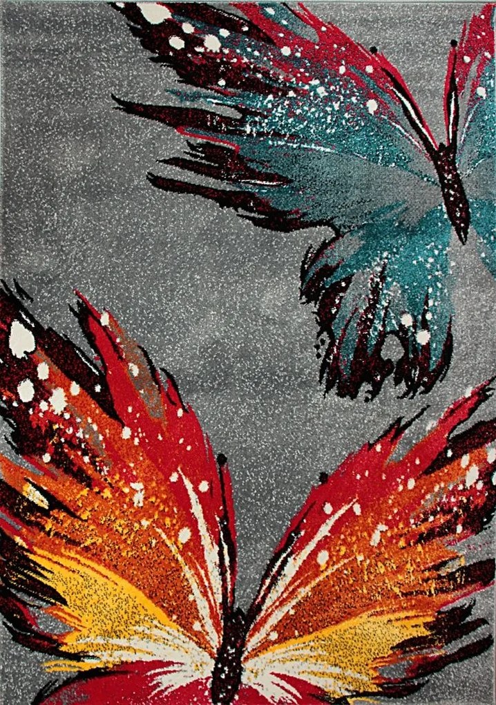 Dywan Koloreo Motyle szary 120x170 Prostokąt