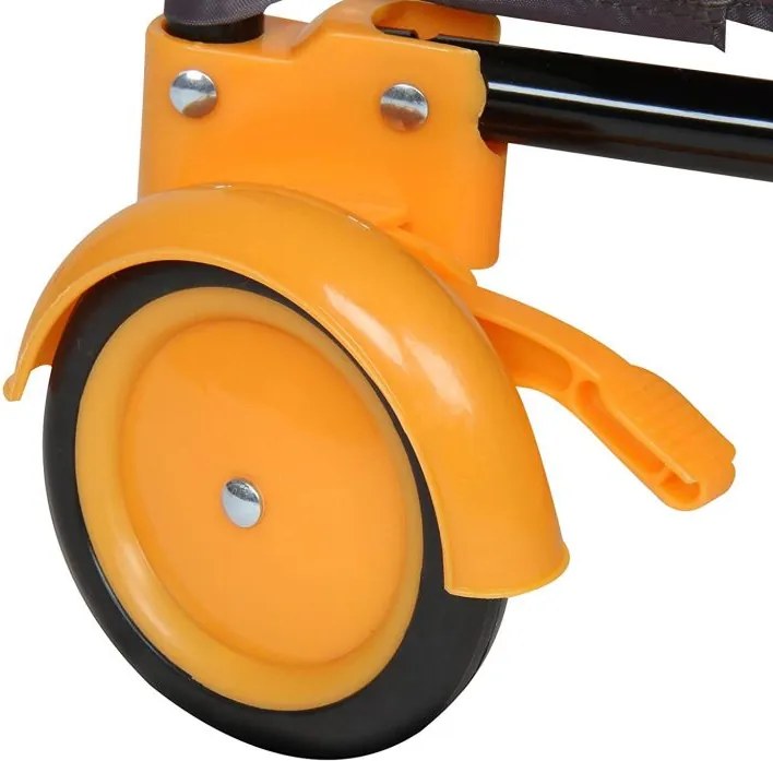 Łóżeczko turystyczne podróżne pomarańczowo-szare