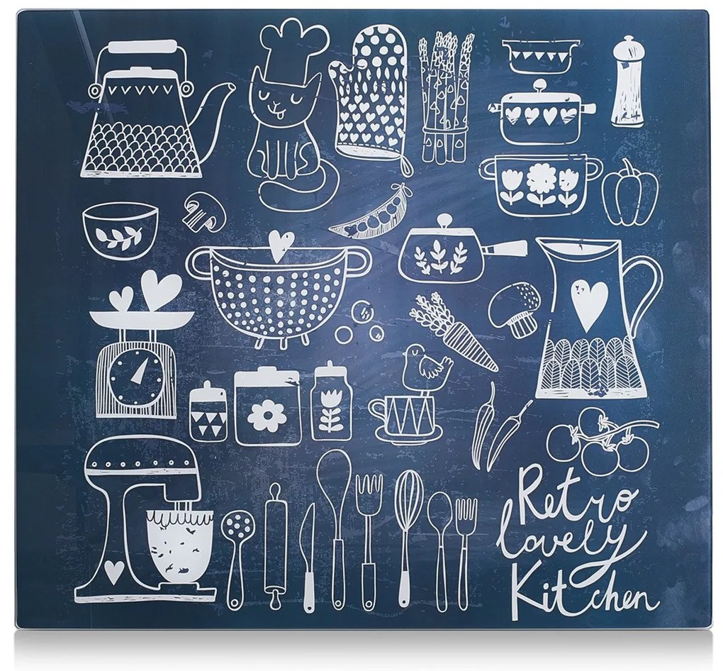 Szklana płyta ochronna LOVELY KITCHEN na kuchenkę – duża, ZELLER