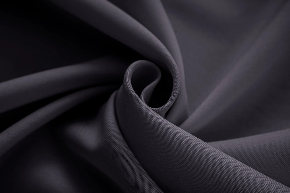 Ciemnoszara zasłona OXFORD 140x250 cm Zawieszanie: Taśma z wiązaniami