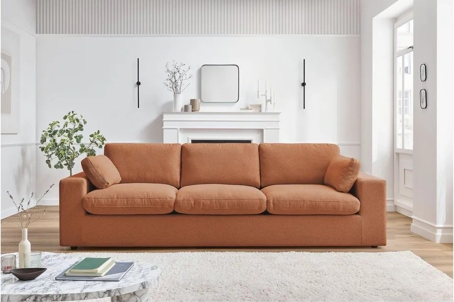 Pomarańczowa sofa 250 cm Belair – Bobochic Paris