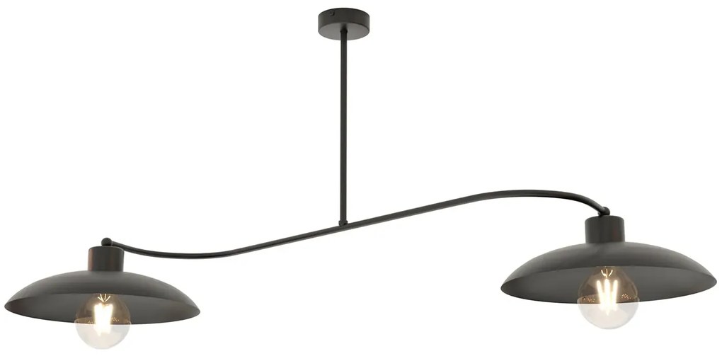 Czarna metalowa lampa sufitowa - D136-Cerana