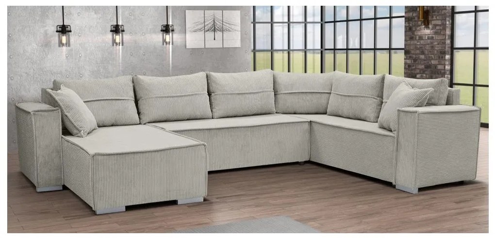 Uniwersalny narożnik rozkładany w kształcie U LONDON beżowy