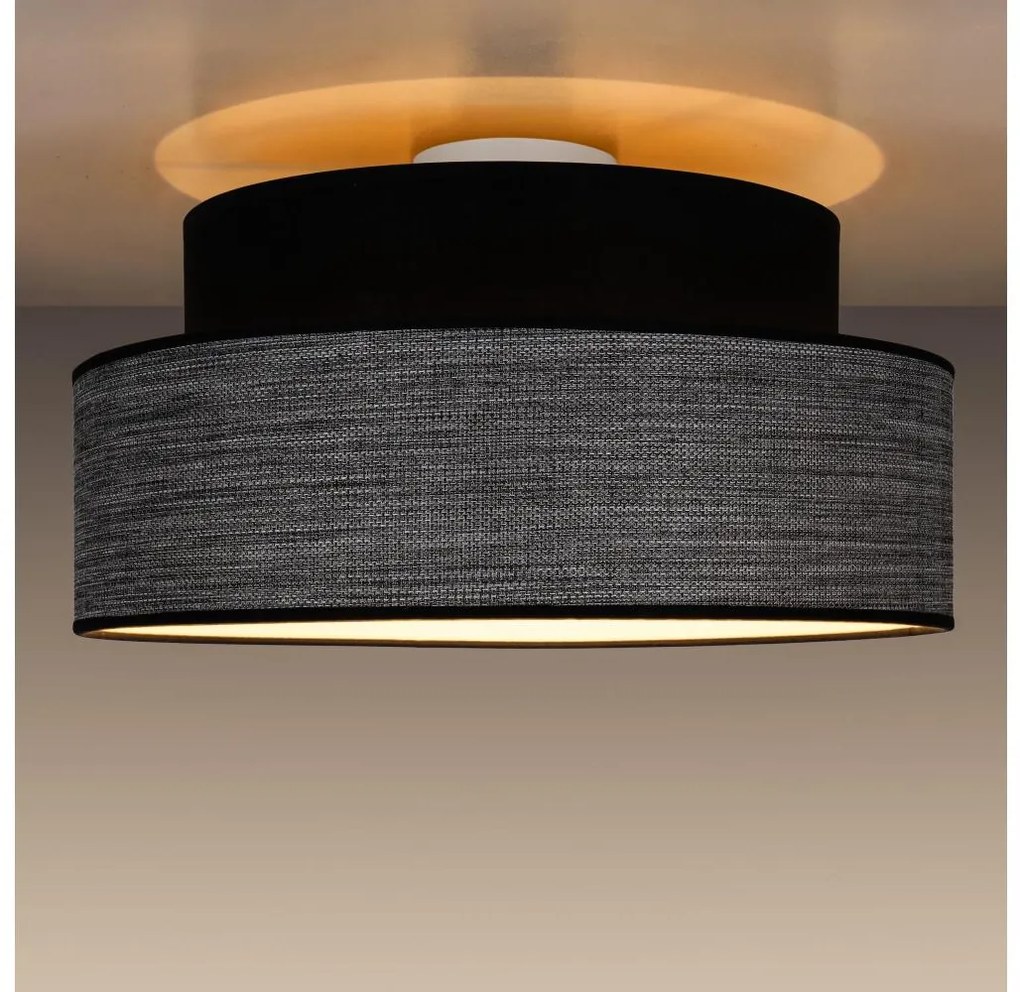 Plafon GRACE 1xE27/60W/230V śr. 40 cm czarny/szary