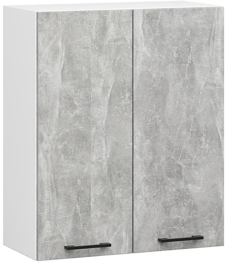 Dwudrzwiowa szafka kuchenna z półkami w kolorze betonu 80 cm  A9-H03