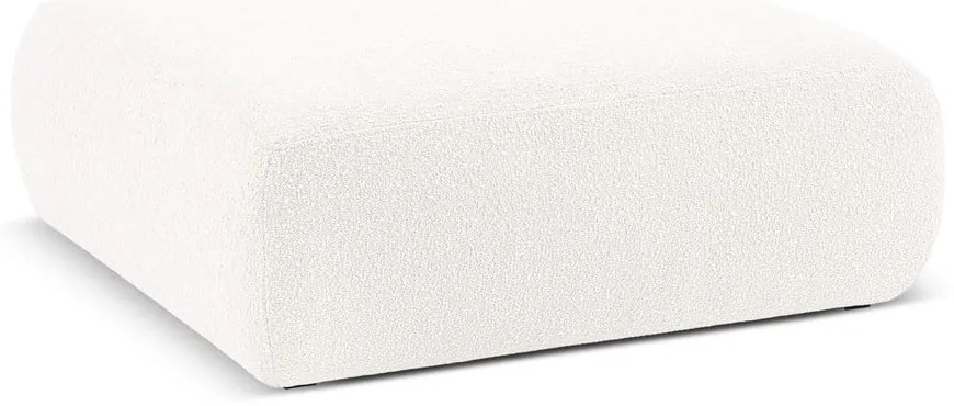 Biały puf z materiału bouclé Molino – Micadoni Home