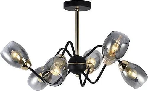 Czarno-złoty sześcioramienny żyrandol - A231 R6-T27