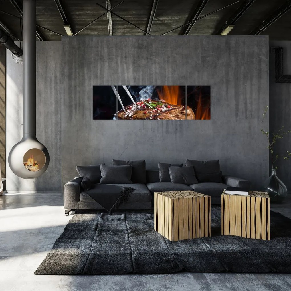 Obraz stek z grilla (170x50 cm)