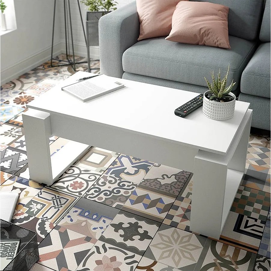 Designerski stolik kawowy z podnoszonym blatem L102 cm - Ciara, idealny do małych przestrzeni