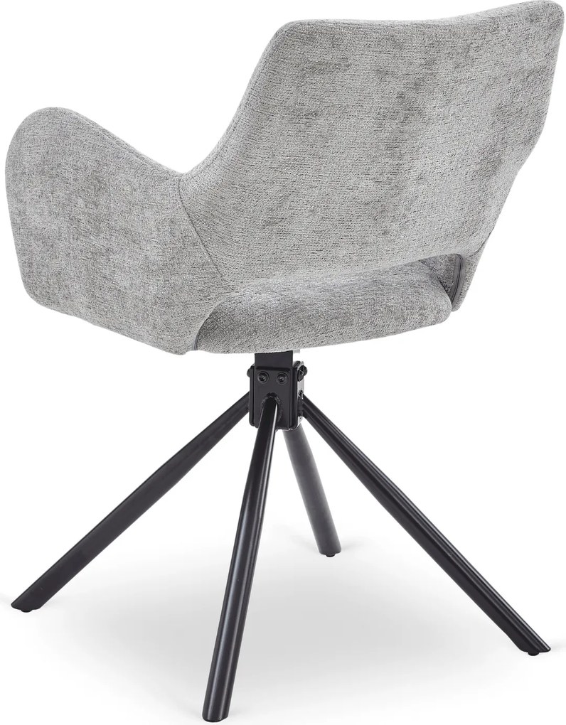 Krzesło Tapicerowane FLAV Szare Nowoczesne