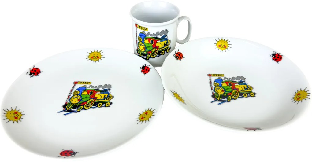 Thun 3-częściowy zestaw obiadowy dla dzieci Pociąg