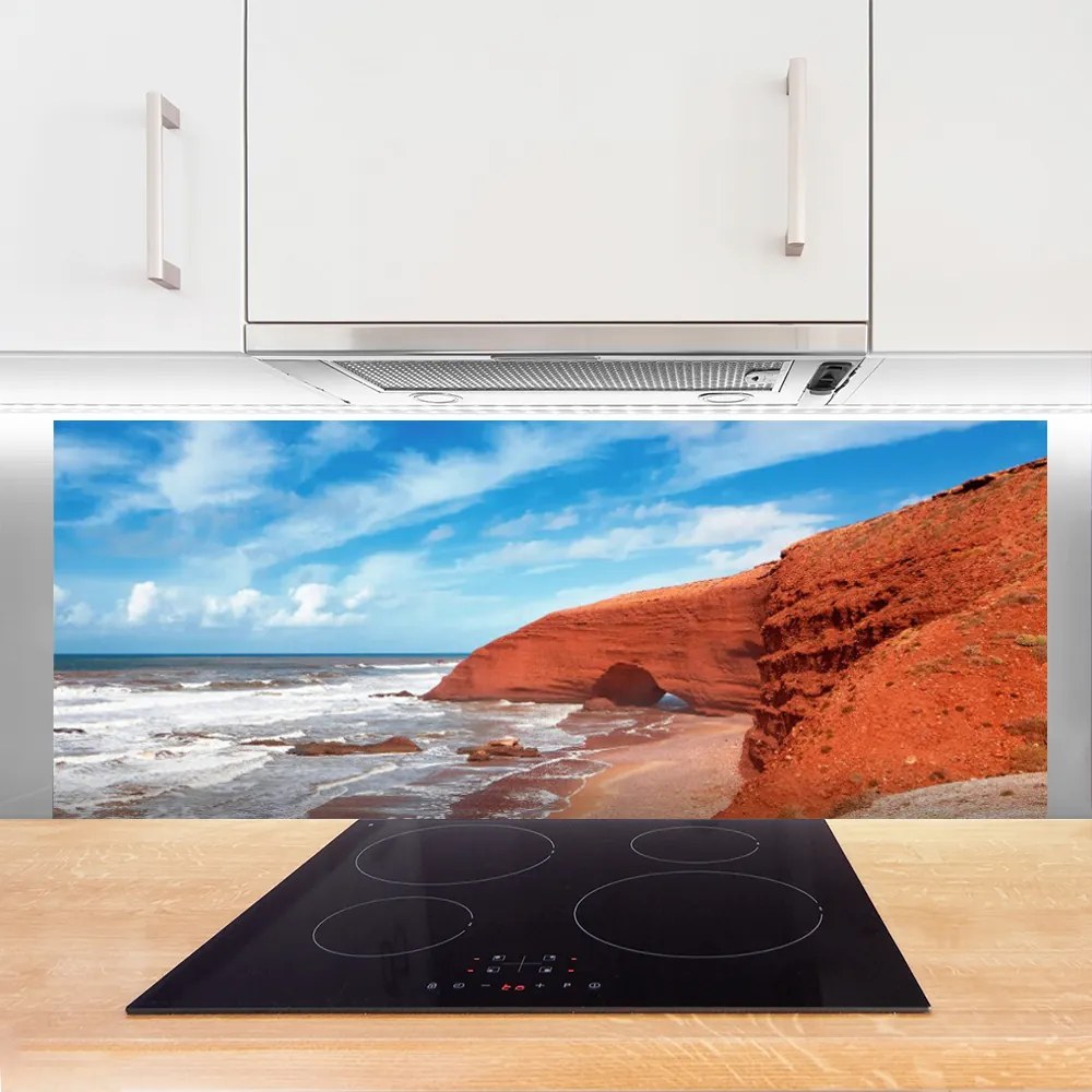 Szkło do Kuchni na Ścianę Zachód Słońca Nad Horyzontem