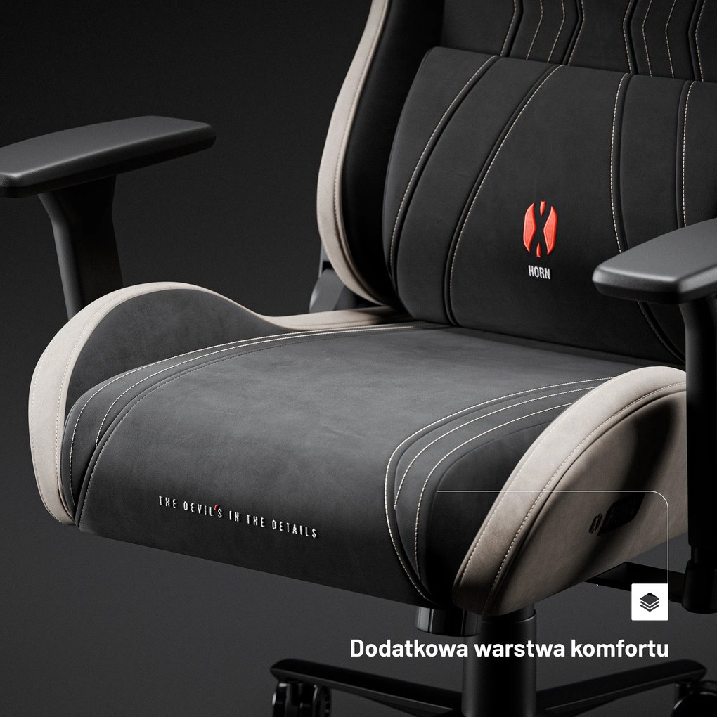 Fotel gamingowy materiałowy Diablo X-Horn 2.0, Normal Size, Camel Black