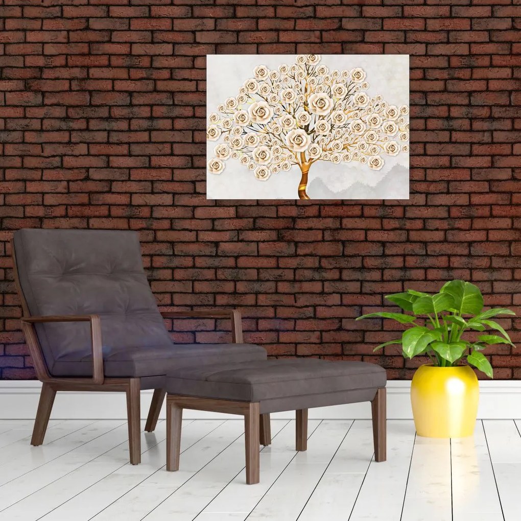 Obraz na szkle drzewa kwiatowego (70x50 cm)