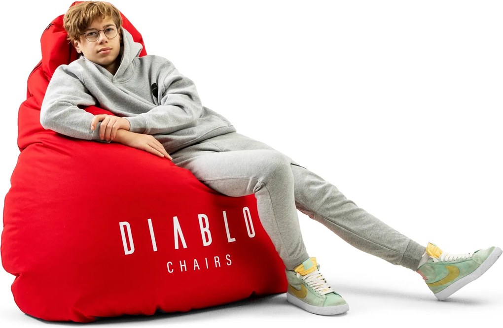 Pufa gamingowa dla młodzieży Diablo czerwona
