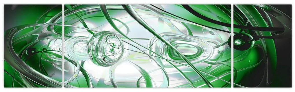 Zielony abstrakcyjny obraz (170x50 cm)