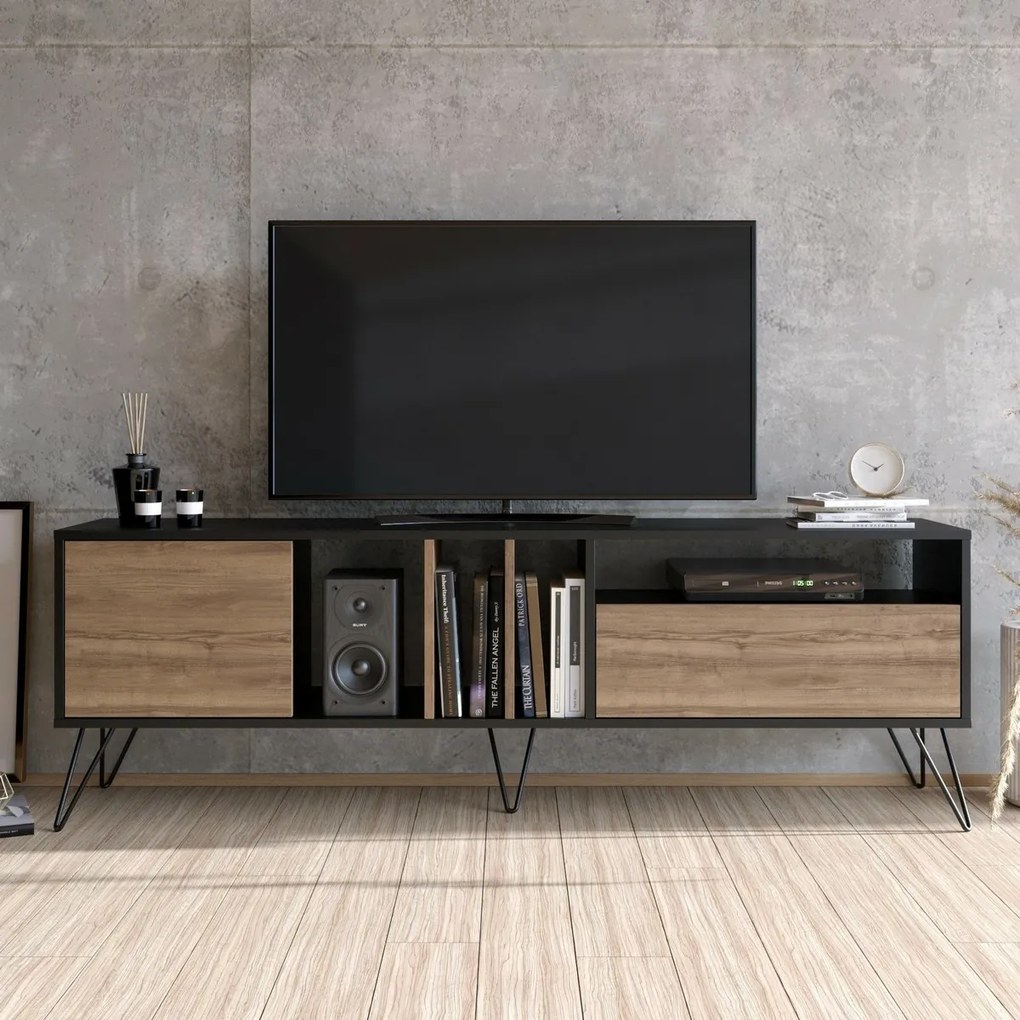 Stolik pod telewizor Mistico Walnut and Black