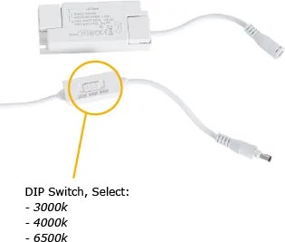Wpuszczany panel LED biały prostokątny z diodą LED 3000K - 6500K z przełącznikiem DIP - Seagal