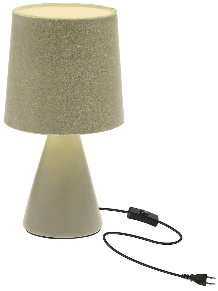 Zielona lampa stołowa z tekstylnym kloszem (wysokość 24,5 cm) Satti – Candellux Lighting