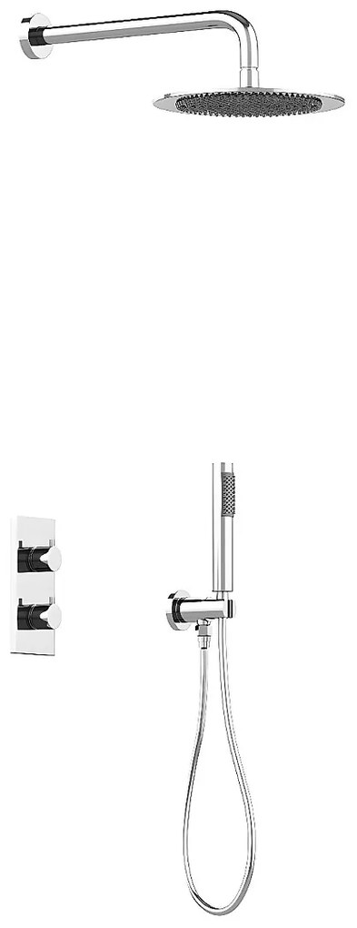 Zestaw prysznicowy podtynkowy z baterią termostatyczną - Kolor nikiel szczotkowany - TIMAVO