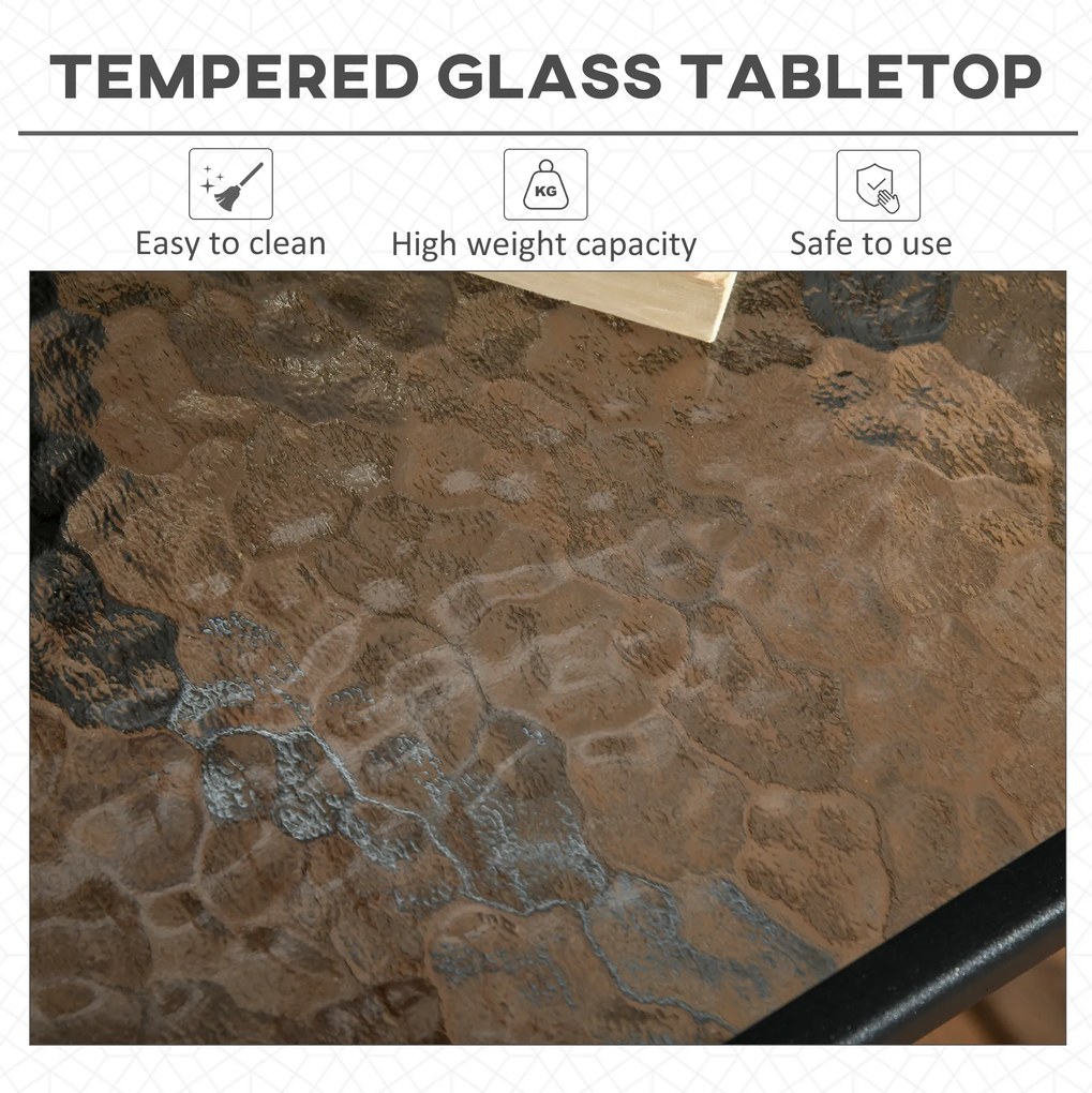 Kwadratowy stół ogrodowy Outsunny 76x76 cm z otworem na parasol, odporny na warunki pogodowe, czarny